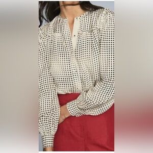 Reiss black and white blouse